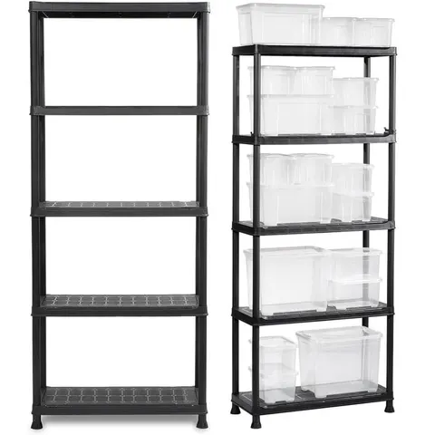 Regał plastikowy 5 półek SCAFFALE PLUS 75/5 czarny 241074 KETER