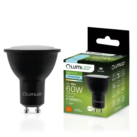 Żarówka LED GU10 6W 580LM 120ST. BLACK barwa zimna LUMILED