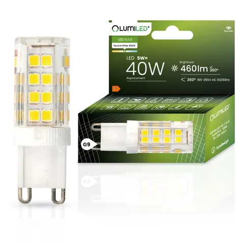 Żarówka LED G9 CERAMIC 2835 51D 5W 460LM barwa neutralna LUMILED