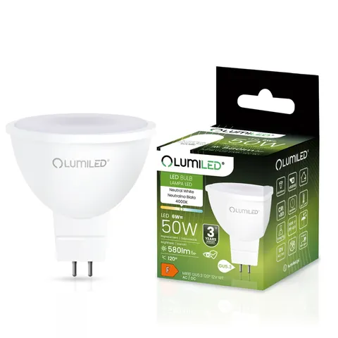 Żarówka LED MR16 12V 6W 580LM 120ST. barwa neutralna Lumiled