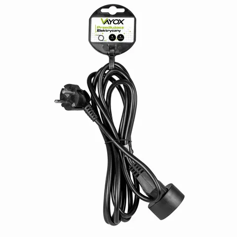 Przedłużacz elektryczny 1 gn+0 3m czarny VA0310-3B Vayox