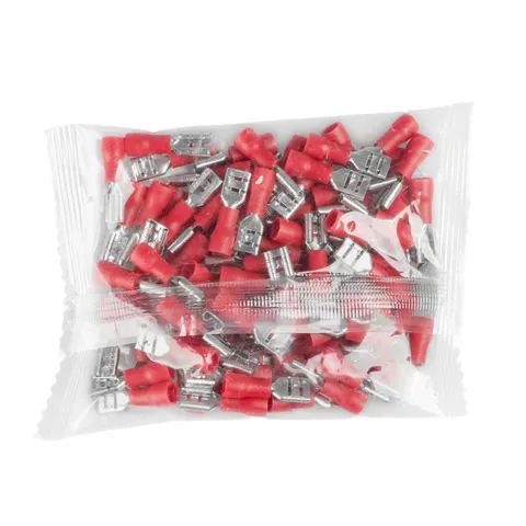 Konektory izolowane żeńskie 0,5-1,5mm2 4,8mm czerwone 100 szt. VA0385 Vayox