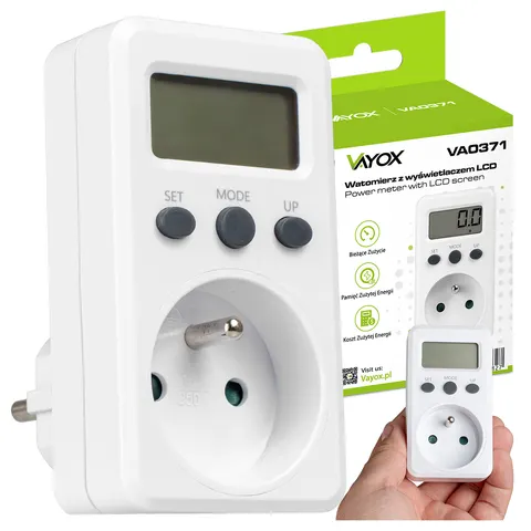 Licznik zużycia energii elektrycznej 16A 3680W VA0371 Vayox