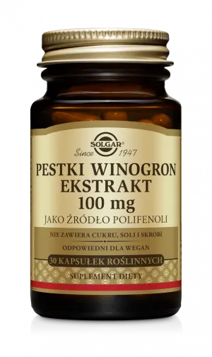 SOLGAR Ekstrakt Z Pestek Winogron 100 mg - 30 Kapsułek