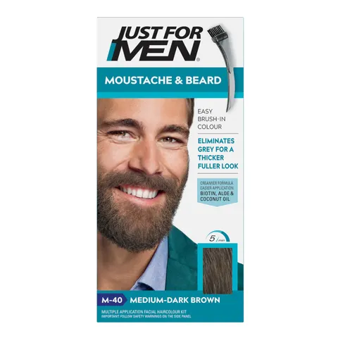 Just for men żel koloryzujący do brody i wąsów m40 medium dark brown