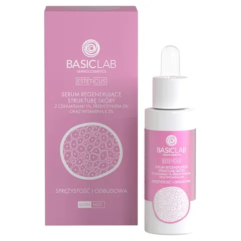 BasicLab ESTETICUS Serum Regenerujące Strukturę Skóry z Ceramiadami 1% SPRĘŻYSTOŚĆ I ODBUDOWA 30 ml