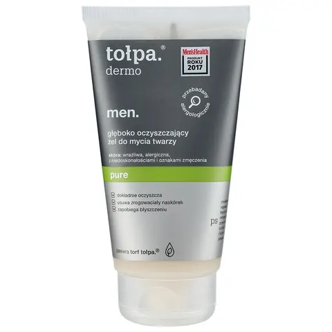 TOŁPA DERMO MEN PURE ŻEL DO MYCIA TWARZY 150ML GŁĘBOKO OCZYSZCZAJĄCY