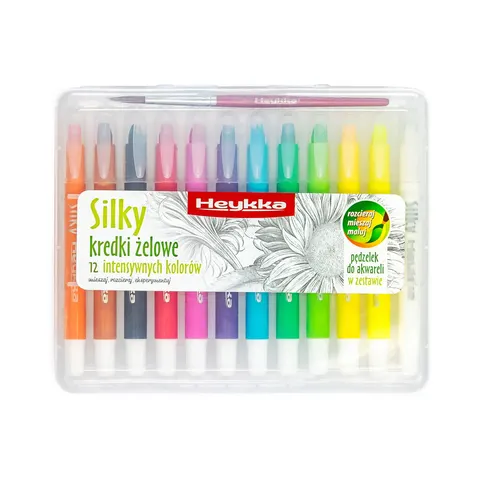 Kredki żelowe SILKY intensywne kolory opakowanie 12 sztuk