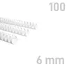 Grzbiety plastikowe - O.COMB Okrągłe 6mm A4/100szt - kolor BIAŁY - OPUS