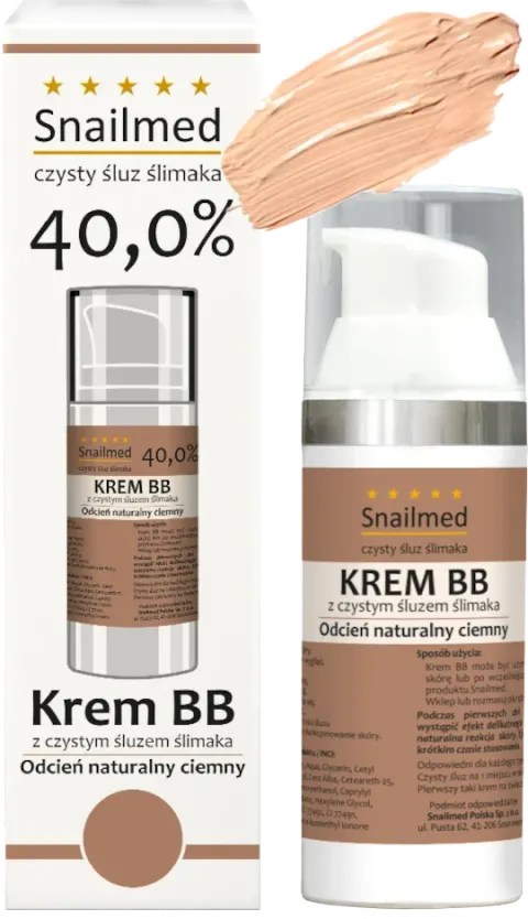 SNAILMED Krem BB Na Bazie Śluzu Ślimaka 40%, Ciemny - 30 ml