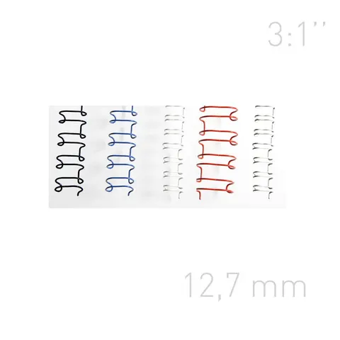 Grzbiety drutowe - O.WIRE 3:1 12,7mm A4 - 100 sztuk - CZERWONY - OPUS