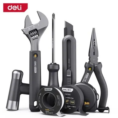 Zestaw narzędzi uniwersalnych Deli EHT0008, 8 el. czarny