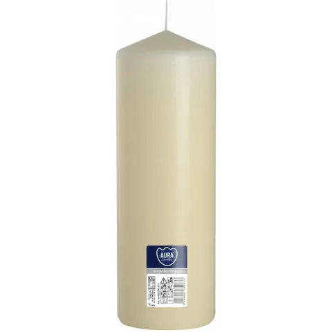 6x Świeca walec ecru 80/250 palenie 160h BISPOL zestaw