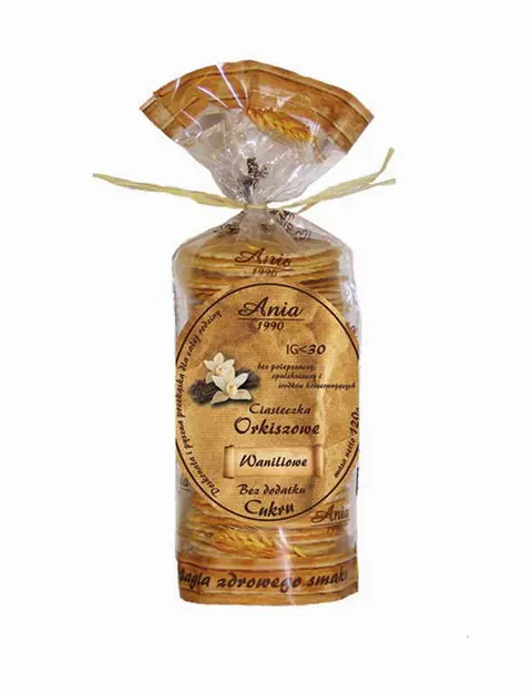 CIASTECZKA ORKISZOWE WANILIOWE BEZ CUKRU 120 g - BIO ANIA