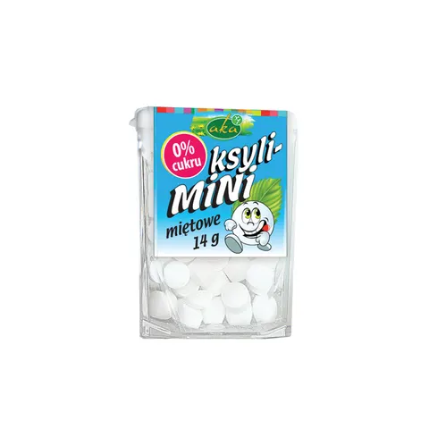 DRAŻETKI PUDROWE MIĘTOWE KSYLI - MINI BEZ CUKRU 14 g - AKA