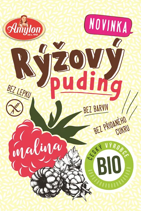 BUDYŃ RYŻOWY MALINOWY BEZGLUTENOWY BIO 40 g - AMYLON