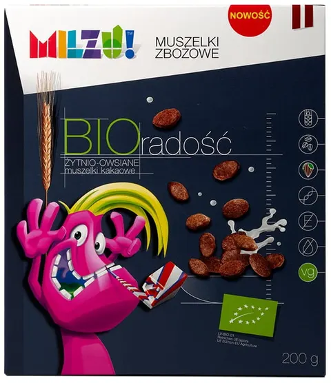PŁATKI ŚNIADANIOWE RADOŚĆ BIO 200G - MILZU