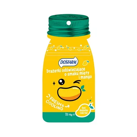 DRAŻETKI MANGO-MIĘTA 16G DOSFARM