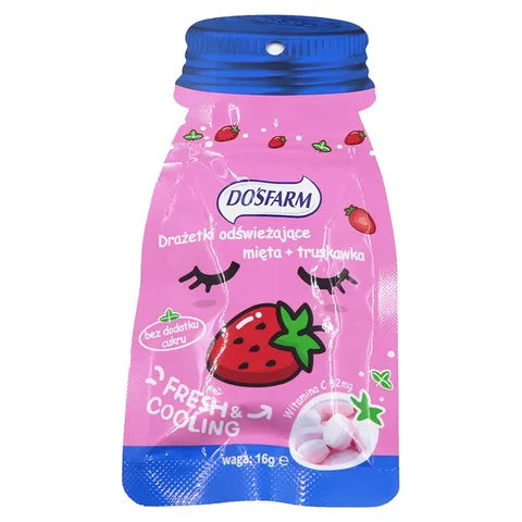 DRAŻETKI TRUSKAWKA-MIĘTA 16G DOSFARM