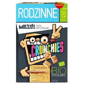 CRUNCHIES ŻYTNIO - OWSIANE Z CYNAMONEM BIO 450 g