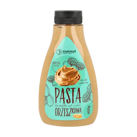 PASTA ORZECHOWA 100% BUTELKA 400G KRUKAM