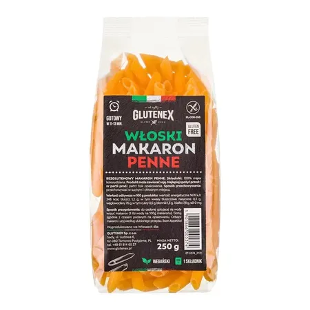 MAKARON WŁOSKI PENNE 250G GLUTENEX