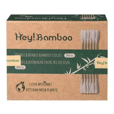 BAMBUSOWE PATYCZKI DO USZU 200 SZT. - Hey!Bamboo