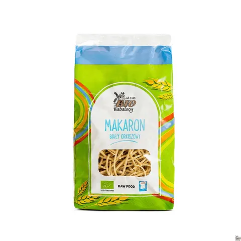 MAKARON BIAŁY ORKISZOWY NITKI BIO 400G