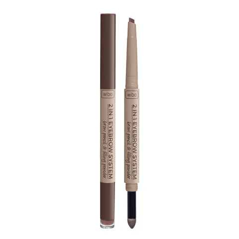 Wibo 2in1 Eyebrow System kredka i gąbka do brwi 1