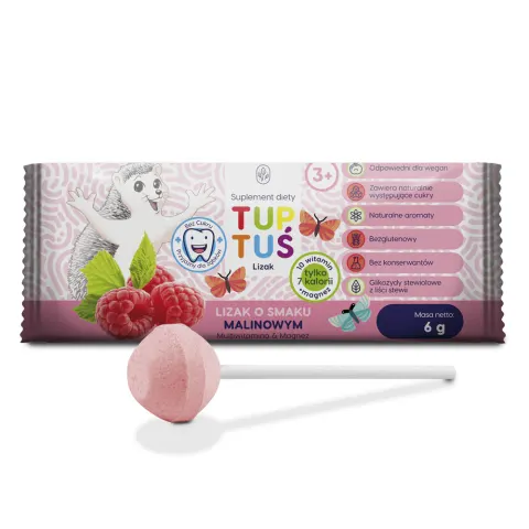 LIZAK O SMAKU MALINOWYM 6G TUPTUŚ