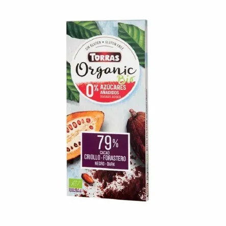 CZEKOLADA GORZKA 79% KAKAO BEZ CUKRU EKO 100G TORRAS