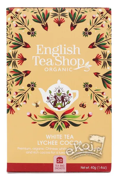 HERBATA BIAŁA LYCHEE COCOA (20X2G)BIO 40G ENGLISH TEA SHOP