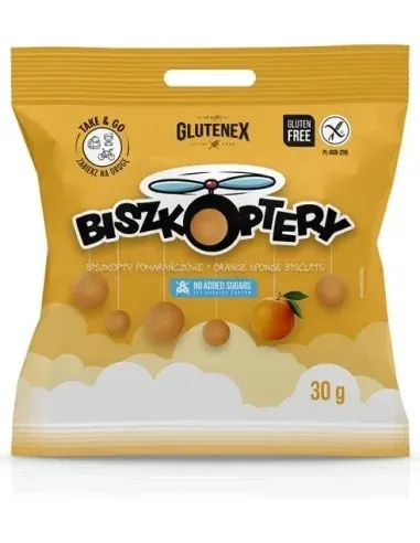 BISZKOPTERY BISZKOPTY POMARAŃCZOWE 30G GLUTENEX
