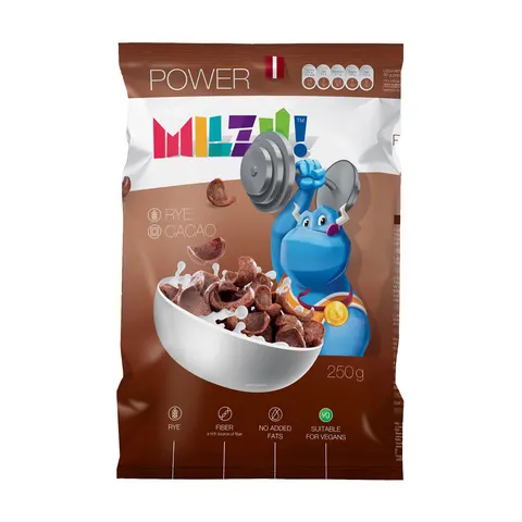 PŁATKI ŻYTNIE KAKAOWE MILZU 250G