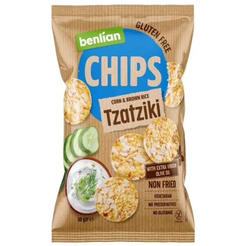 CHIPSY KUKU-RYŻ. TZATZIKI 50G BENLIAN