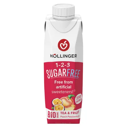 NAPÓJ O SMAKU BRZOSKWINIA - MARAKUJA BEZ CUKRU BIO 200 ml - HOLLINGER