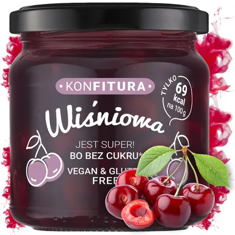 KONFITURA WIŚNIOWA BEZ CUKRU BIO 190G DEVALDANO