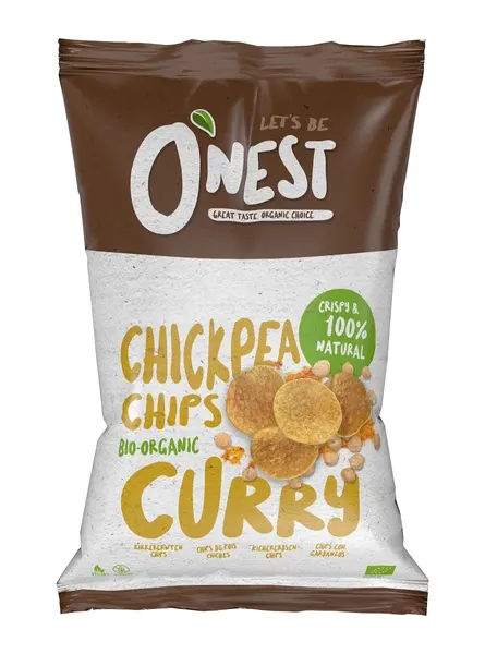 CHIPSY Z CIECIERZYCY Z CURRY BEZGLUTENOWE BIO 75 g