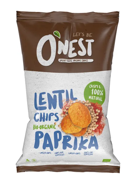 CHIPSY Z SOCZEWICY PAPRYKOWE BEZGLUTENOWE BIO 75 g