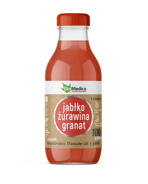 SOK JABŁKO ŻURAWINA GRANAT 300ML EKAMEDICA