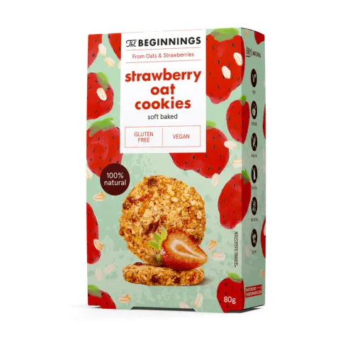 CIASTKA OWSIANE TRUSKAWKOWE 80G THE BEGINNINGS