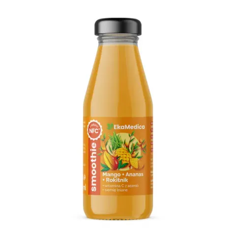 SMOOTHIE MANGO ANANAS ROKITNIK 250ML EKAMEDICA