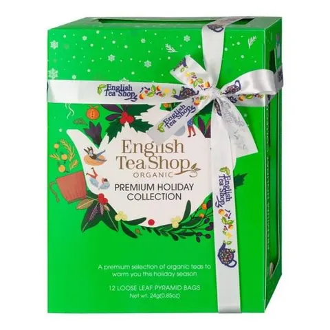 Zestaw herbat świątecznych English Tea Shop Green Prism 12 piramidek 4 smaki