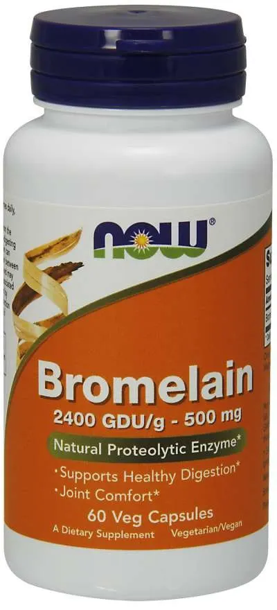 NOW FOODS Bromelaina 2400 GDU 500 mg (60 kaps.)