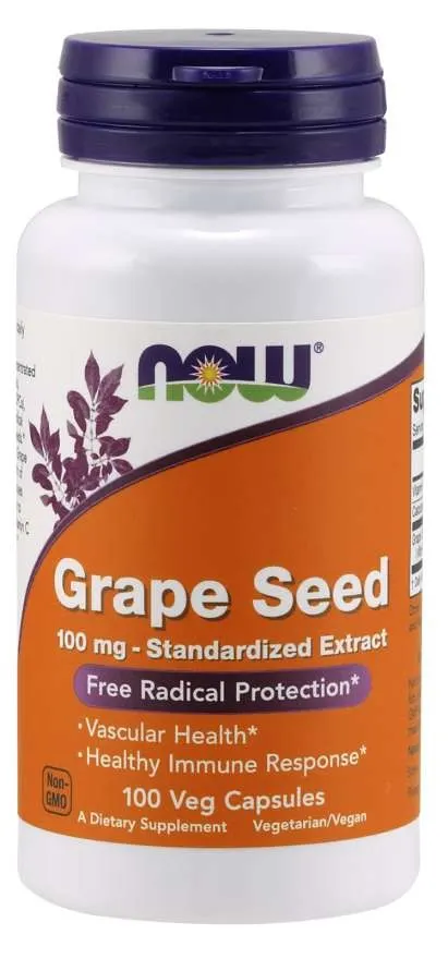 Grape Seed Ekstrakt z Pestek Winogron 100 mg 100 kapsułek NOW FOODS