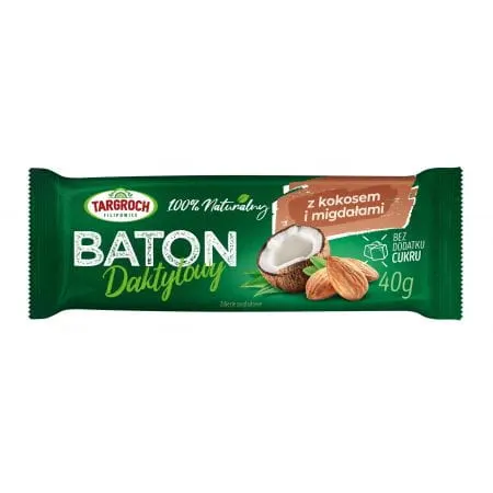 Baton daktylowy z kokosem i migdałami 40 g Targroch