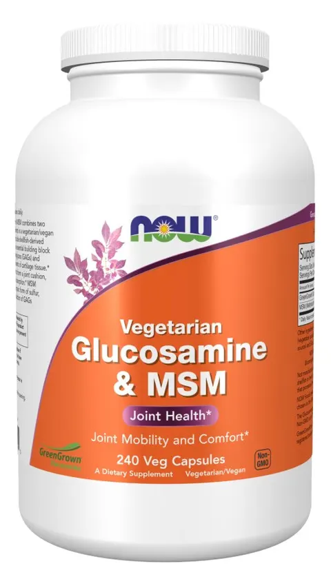 NOW FOODS Glucosamine & MSM vegetarian - Glukozamina i MSM (240 kaps.)