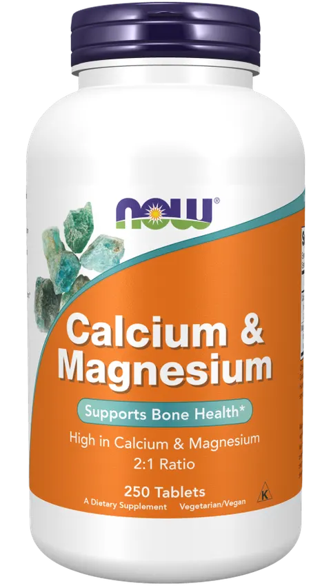 NOW FOODS Calcium & Magnesium - Wapń 500 mg i Magnez 250 mg (250 tabl.)