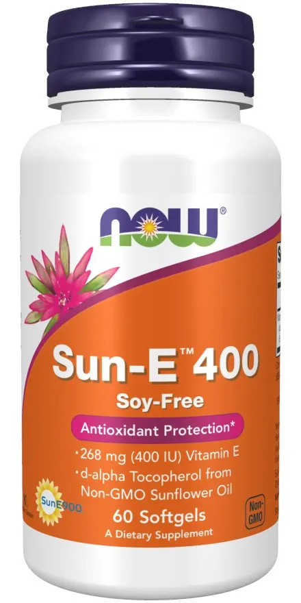 NOW FOODS Witamina E Sun-E 400 IU (60 kaps.)
