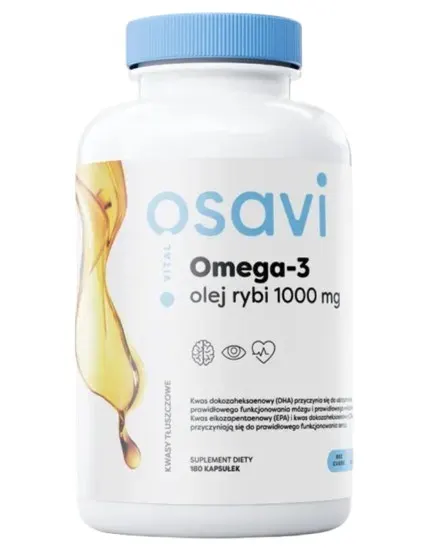Osavi Omega 3 Olej Rybi 1000 mg 180 kapsułek o smaku cytrynowym
